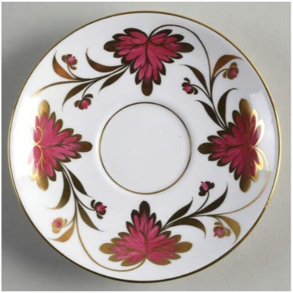 Grosvenor Fine Bone China "Culross" Saucer Set 5 Floral Saucer for Demitasse Cup - Picture 2 of 7